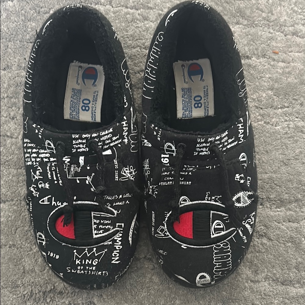 Champion Black and White Slippers